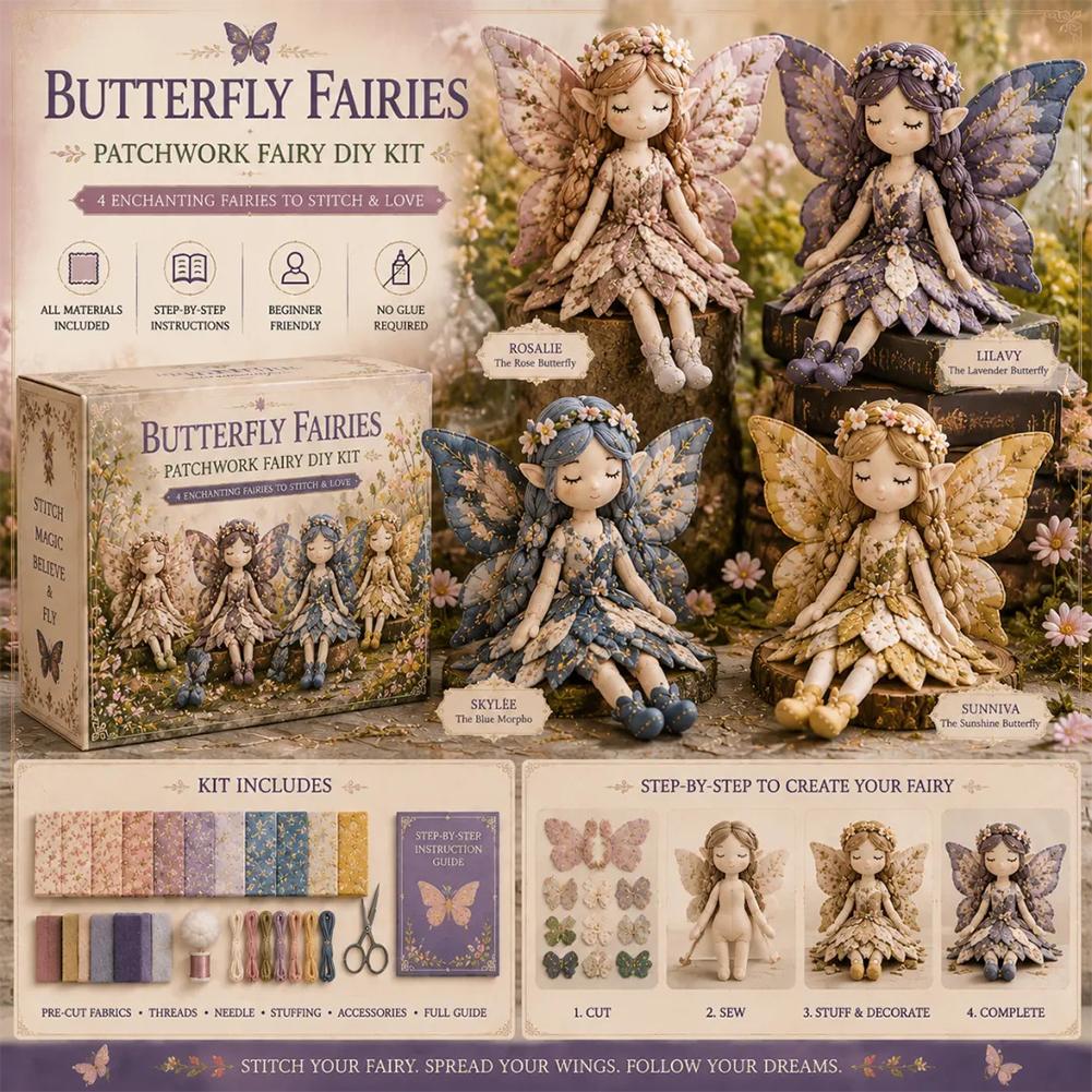 Sewing Textile Art - Handmade Fairy Doll Patchwork Sewing DIY