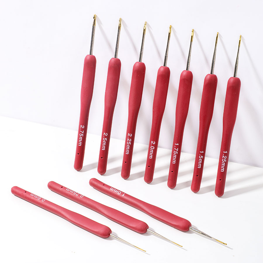 10pcs Red Crochet Set Kit Sili - Sewing Necessities 评论和价格