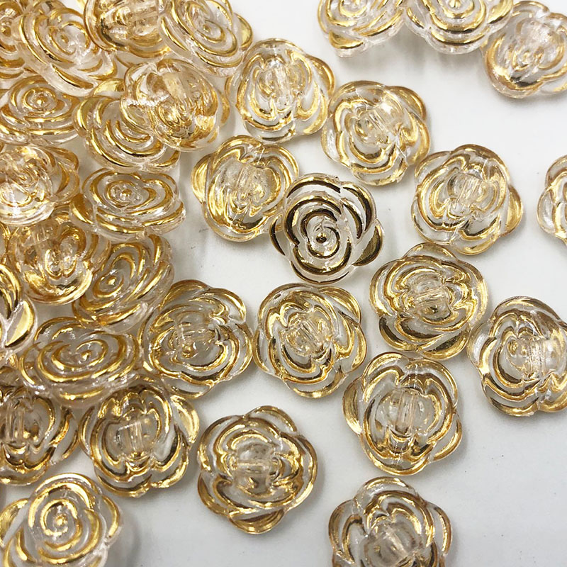 50 pcs Gold transparent rose f - Button Hole Cutter 评论和价格