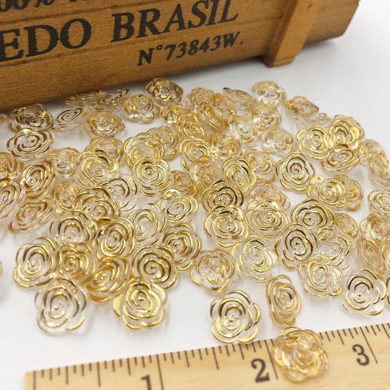 50 pcs Gold transparent rose f - Button Hole Cutter 评论和价格